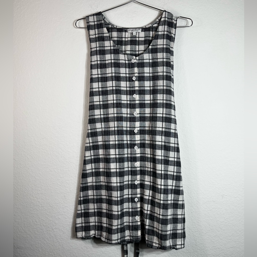 The Lady and the Sailor Plaid Gray and Black Sleeveless Dress Size 1